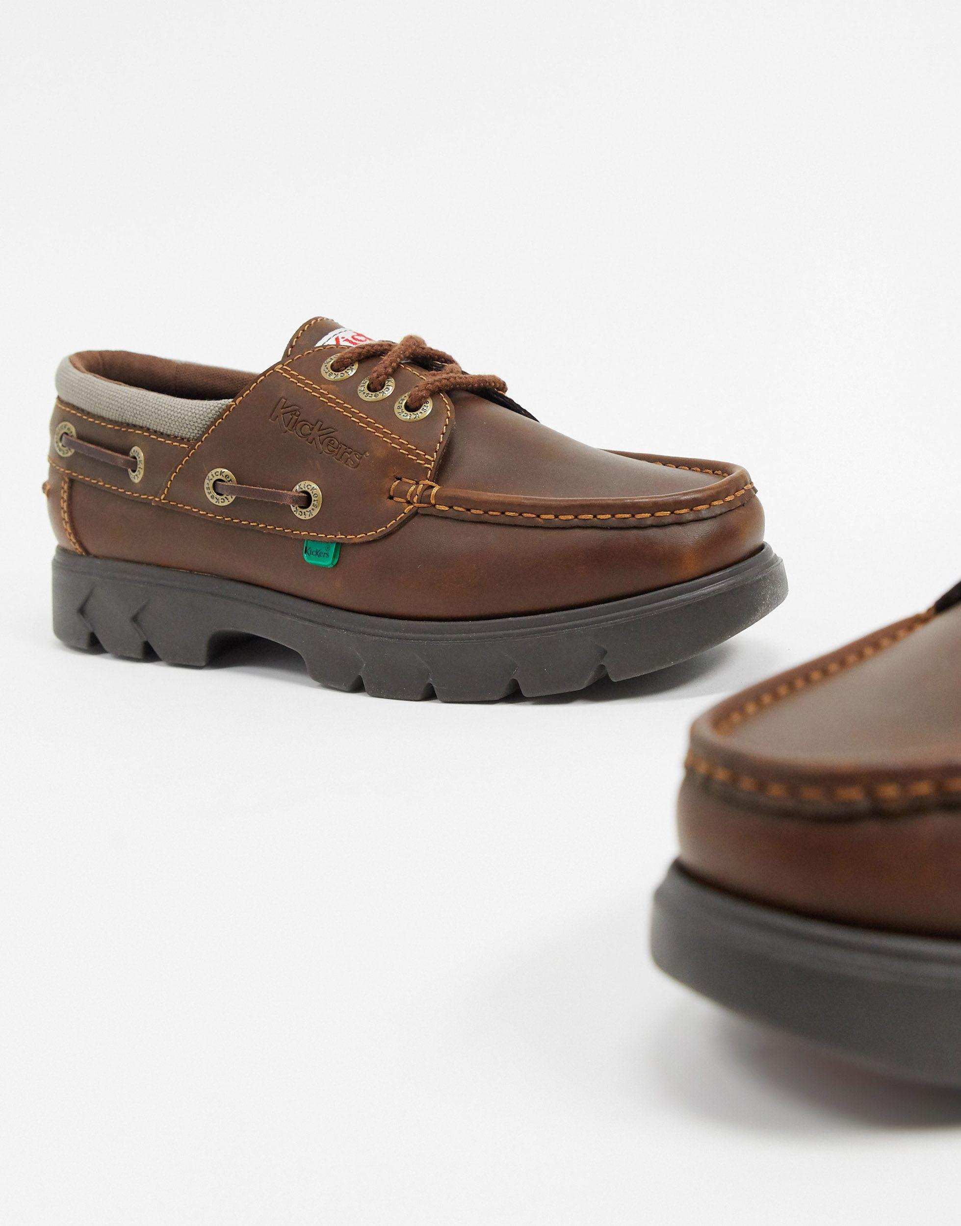 Kickers Lennon Boat Shoes in Brown for Men | Lyst