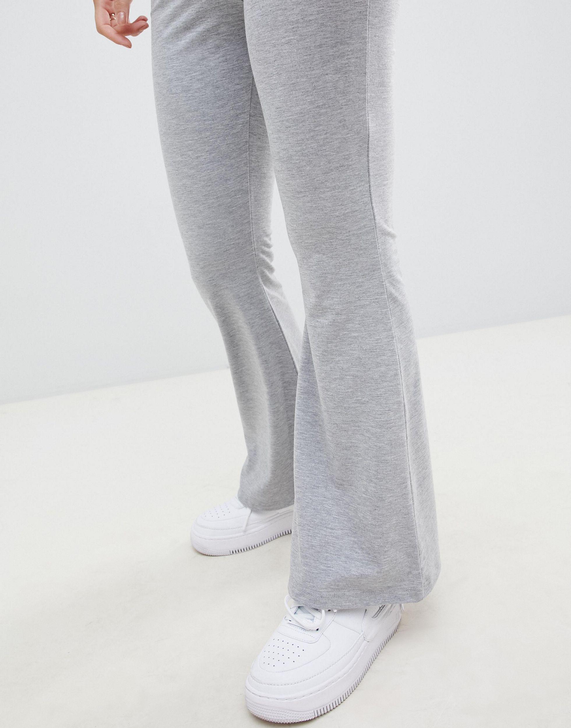 ASOS Asos Design Petite Basic Kick Flare leggings in Gray