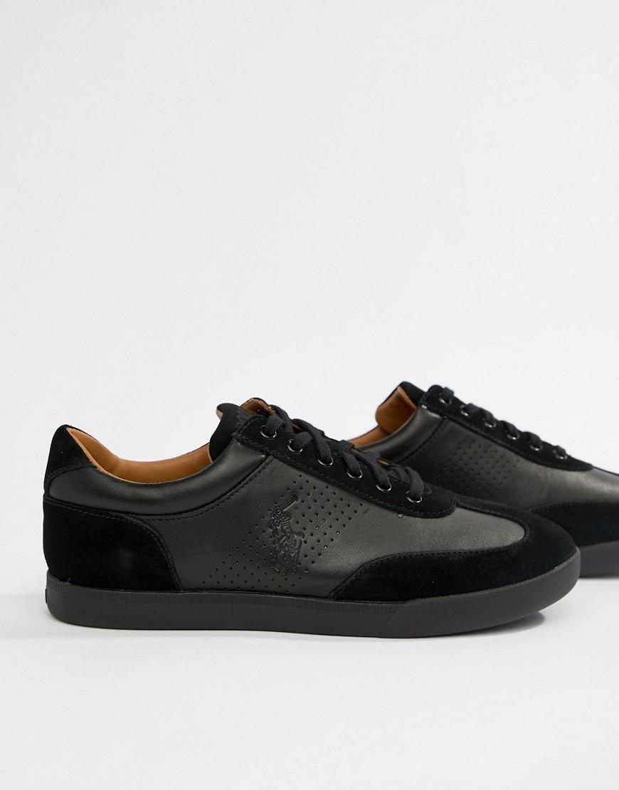 Polo Ralph Lauren Cadoc Leather & Suede Sneakers In Black for Men | Lyst
