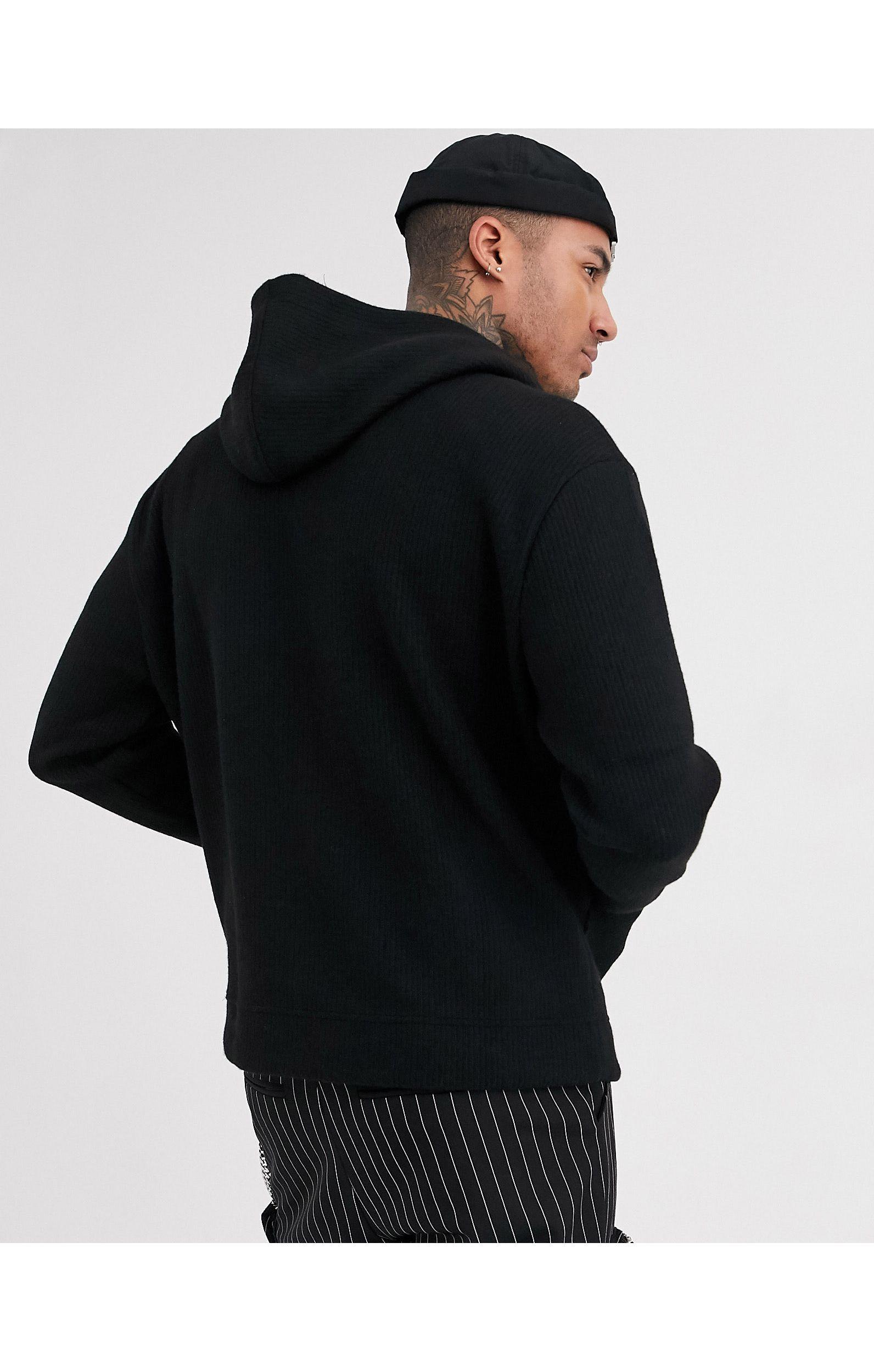 Sudadera Bershka de Tejido sintético de color Negro para hombre | Lyst