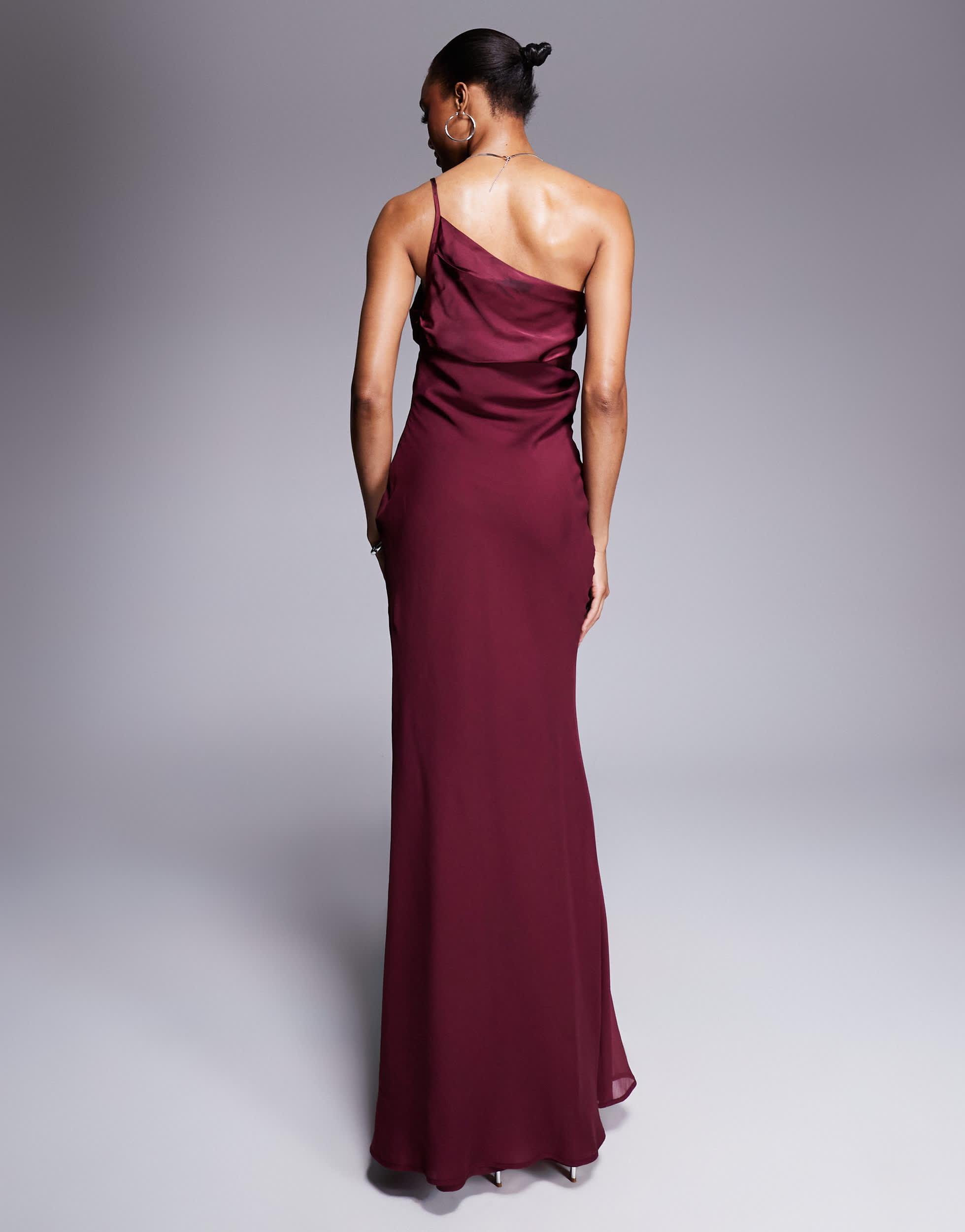strapless open back dress Women's Black Asymmetrical One-Shoulder Maxi Dress with Side Slit and –  America's Supply Chains®