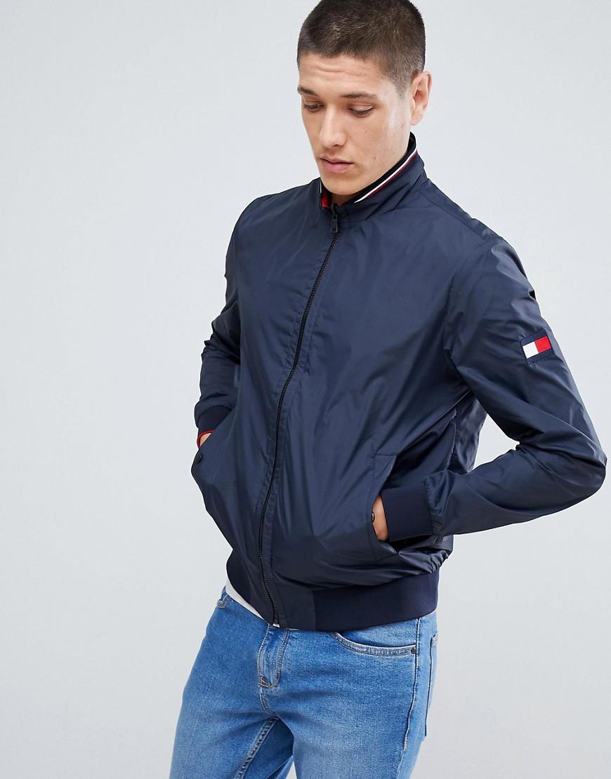 Tommy Hilfiger Reversible Lightweight Bomber Jacket Sleeve & Chest Flag  Logo In Navy/red in Blue for Men - Lyst