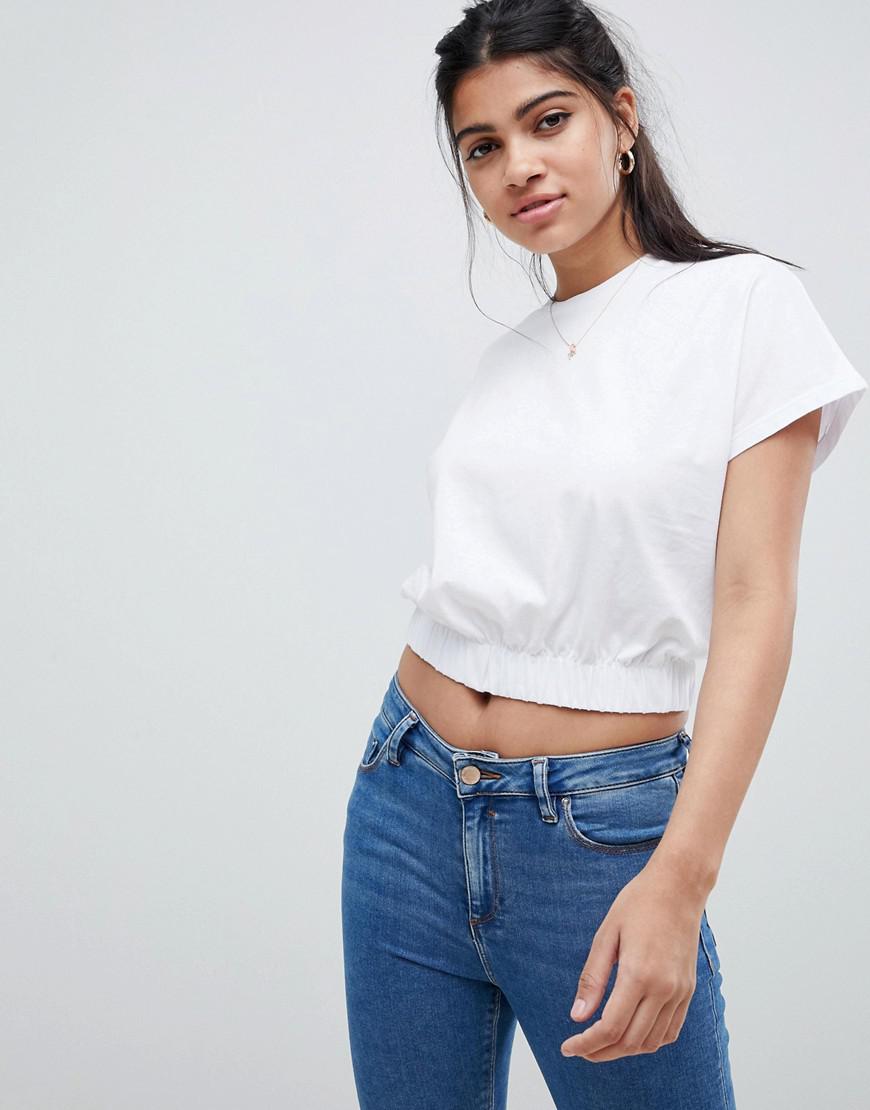 ASOS Denim Crop T-shirt With 