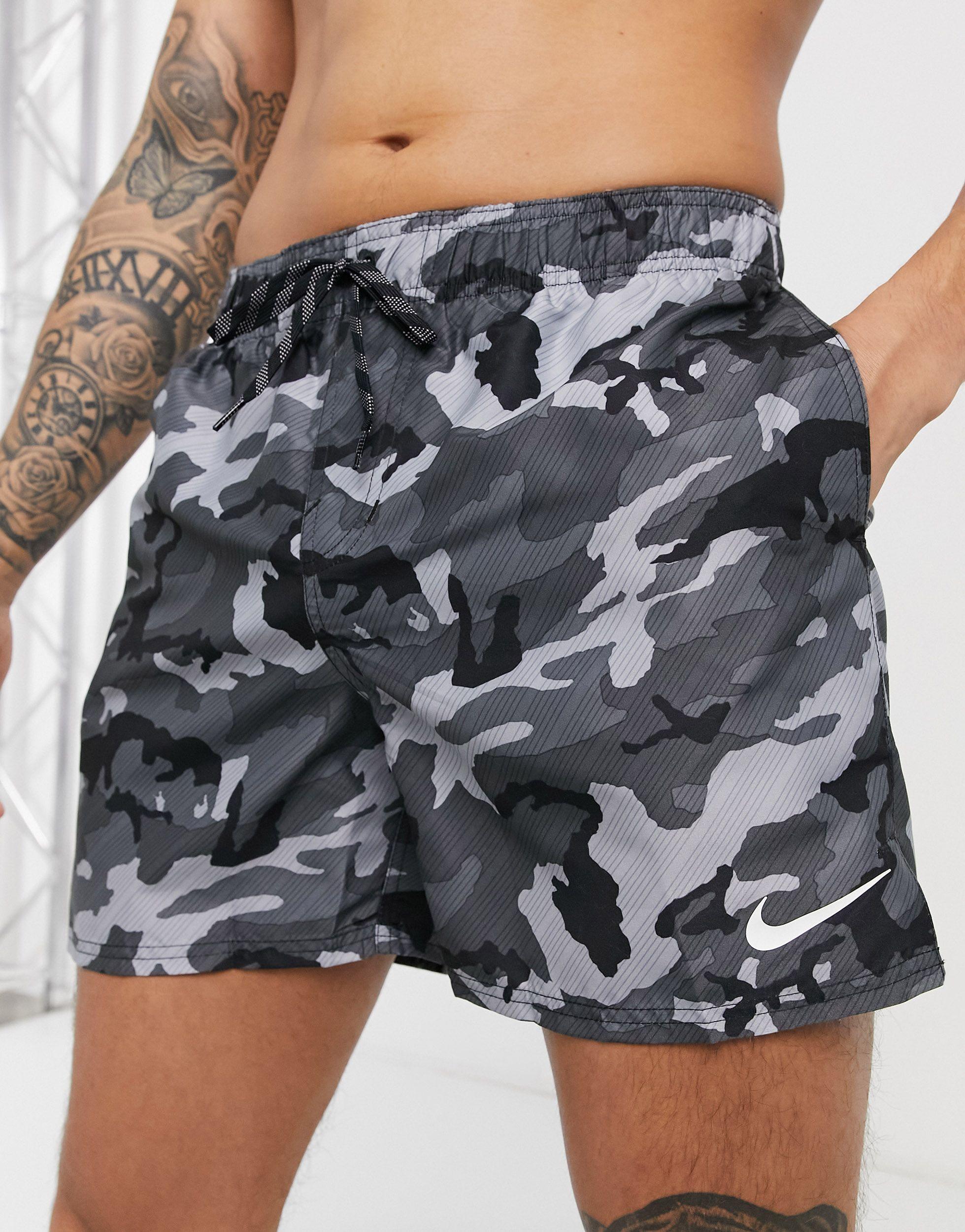 Nike Swimming 5-inch Camo Volley Shorts in Black for Men | Lyst UK
