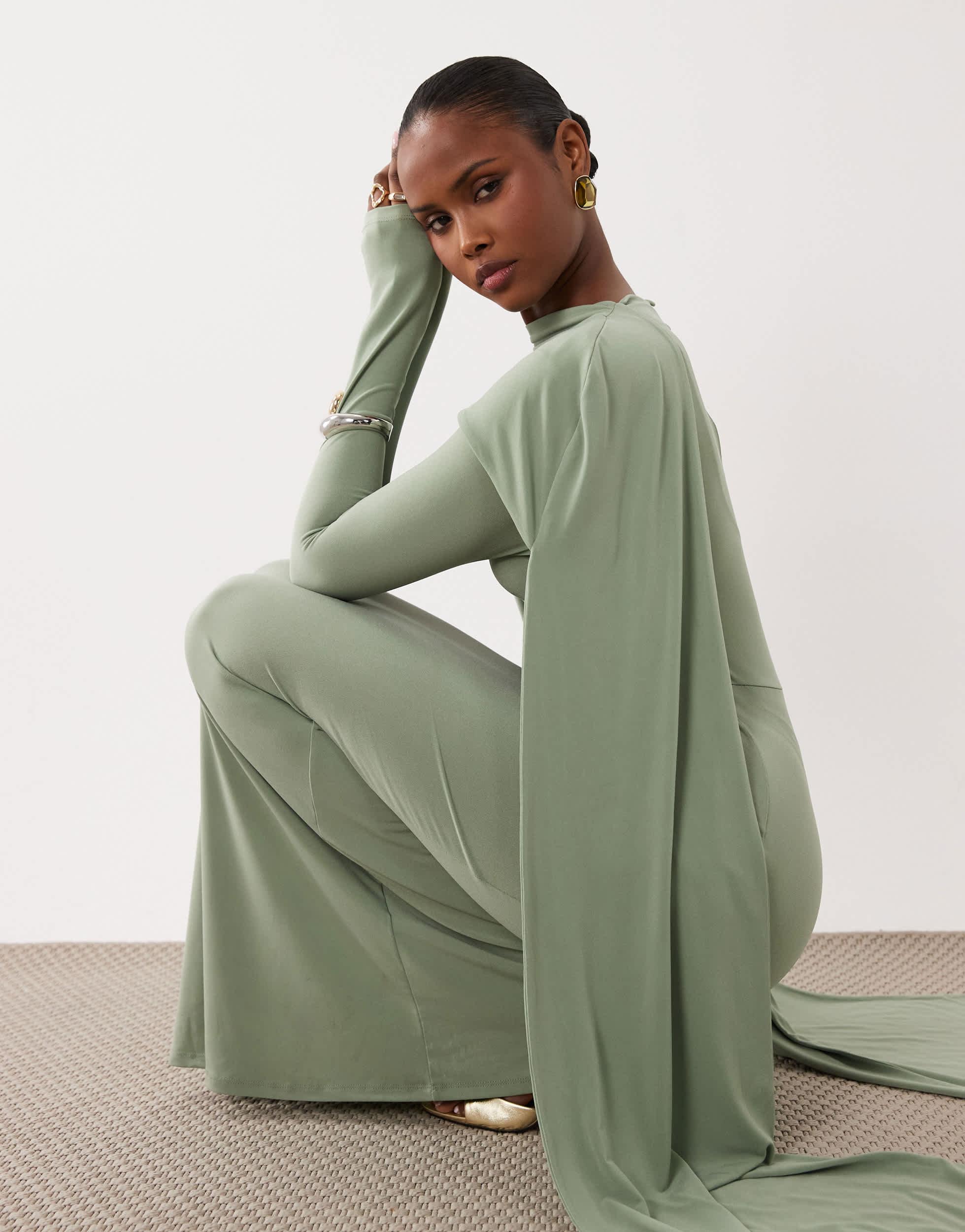 slinky long sleeve maxi dress ASOS Design - Slinky Long Sleeve Maxi Dress - Women - Polyester/Spandex - 2 US