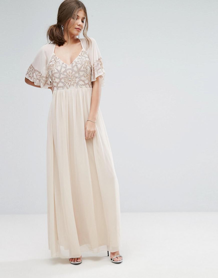 angel sleeve maxi dress
