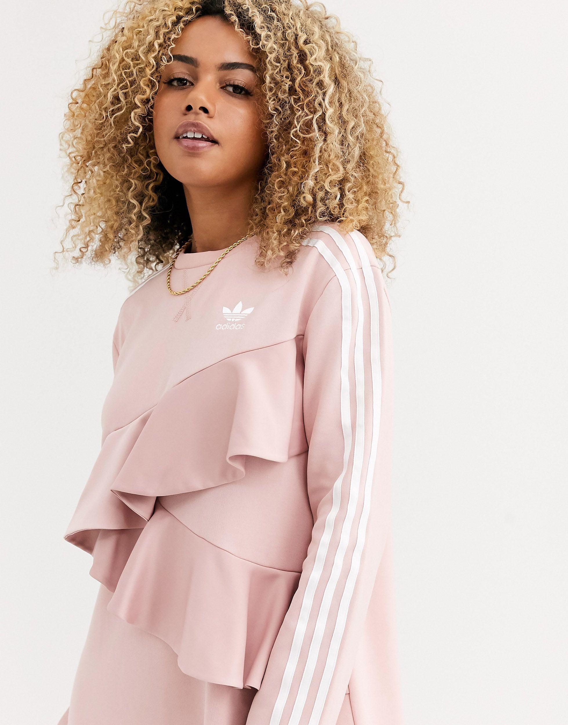 adidas Originals X J Koo Trefoil Ruffle Dress in Pink | Lyst