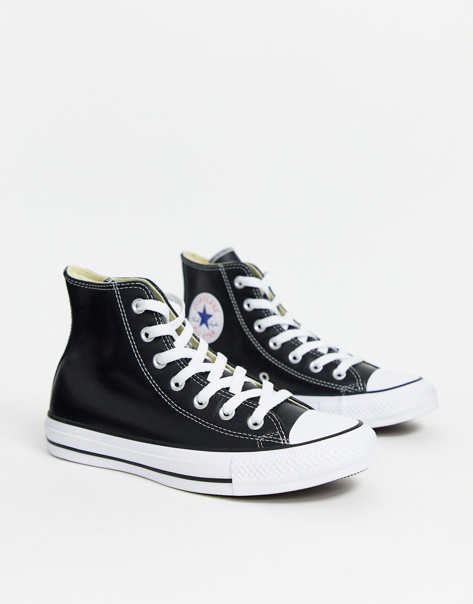 Zapatillas en negro cuero Chuck Taylor All Star Hi Converse - Lyst