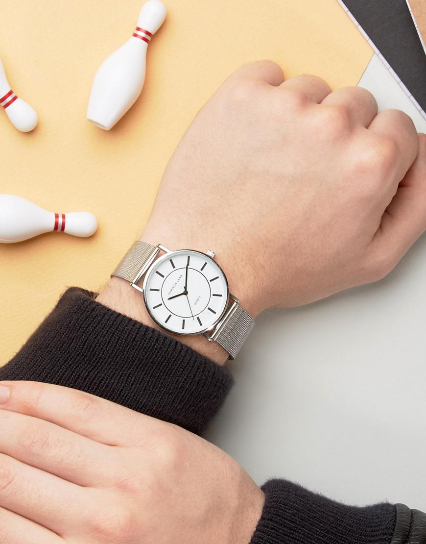 Christin Lars Silver Watch With Round White Dial in Metallic for Men Lyst