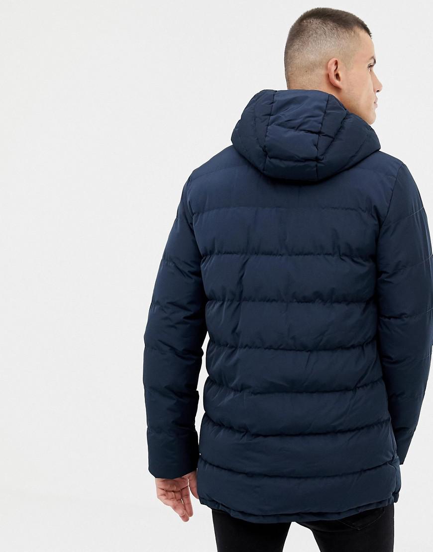 Tokyo Laundry Synthetic Longline Puffer Jacket in Navy (Blue) for Men - Lyst