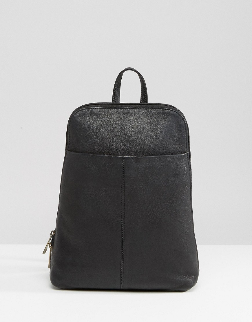 Asos Mini Leather Backpack in Black | Lyst