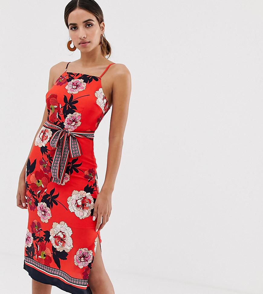 oasis red botanical dress