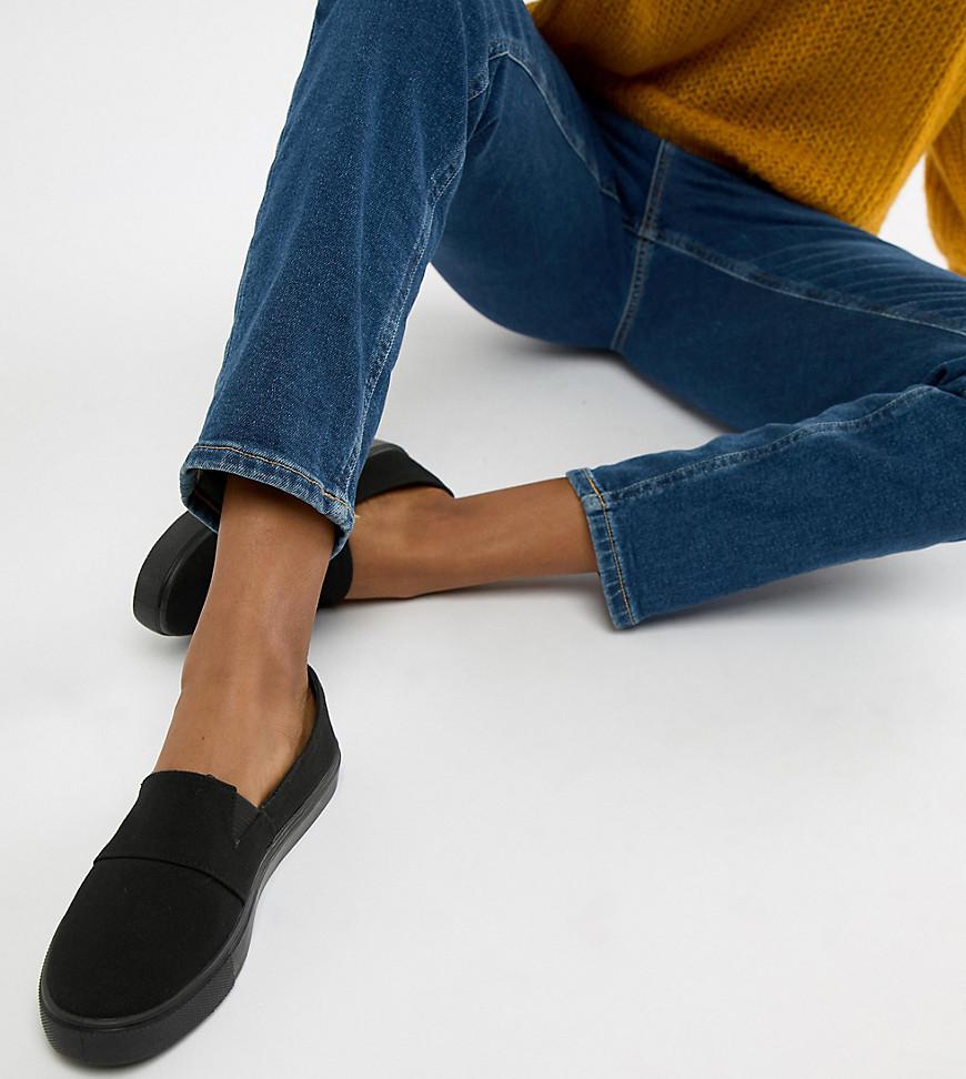 ASOS Wide Fit Dodger Plimsolls in Black - Lyst