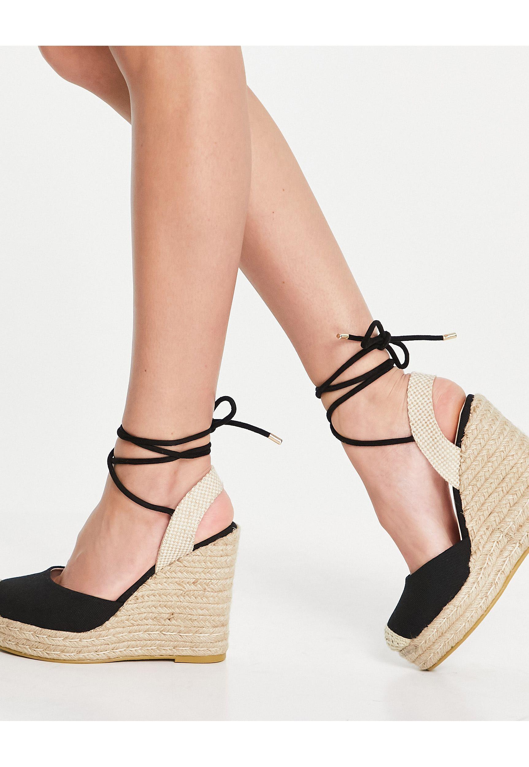 Raid Wide Fit Misha - Espadrilles Met Strikbanden Om - Lyst