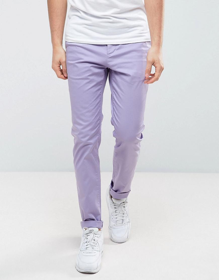 ASOS Slim Chinos In Light Purple for Men | Lyst