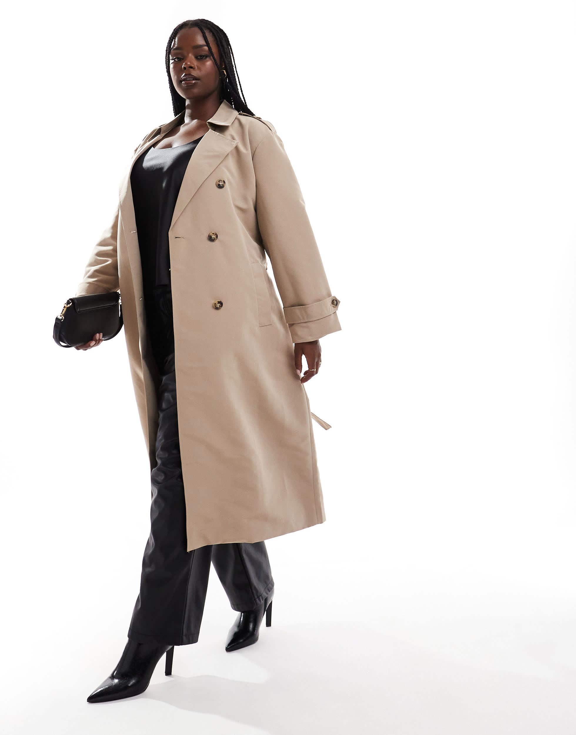 Manteau underarm trench court ceinture