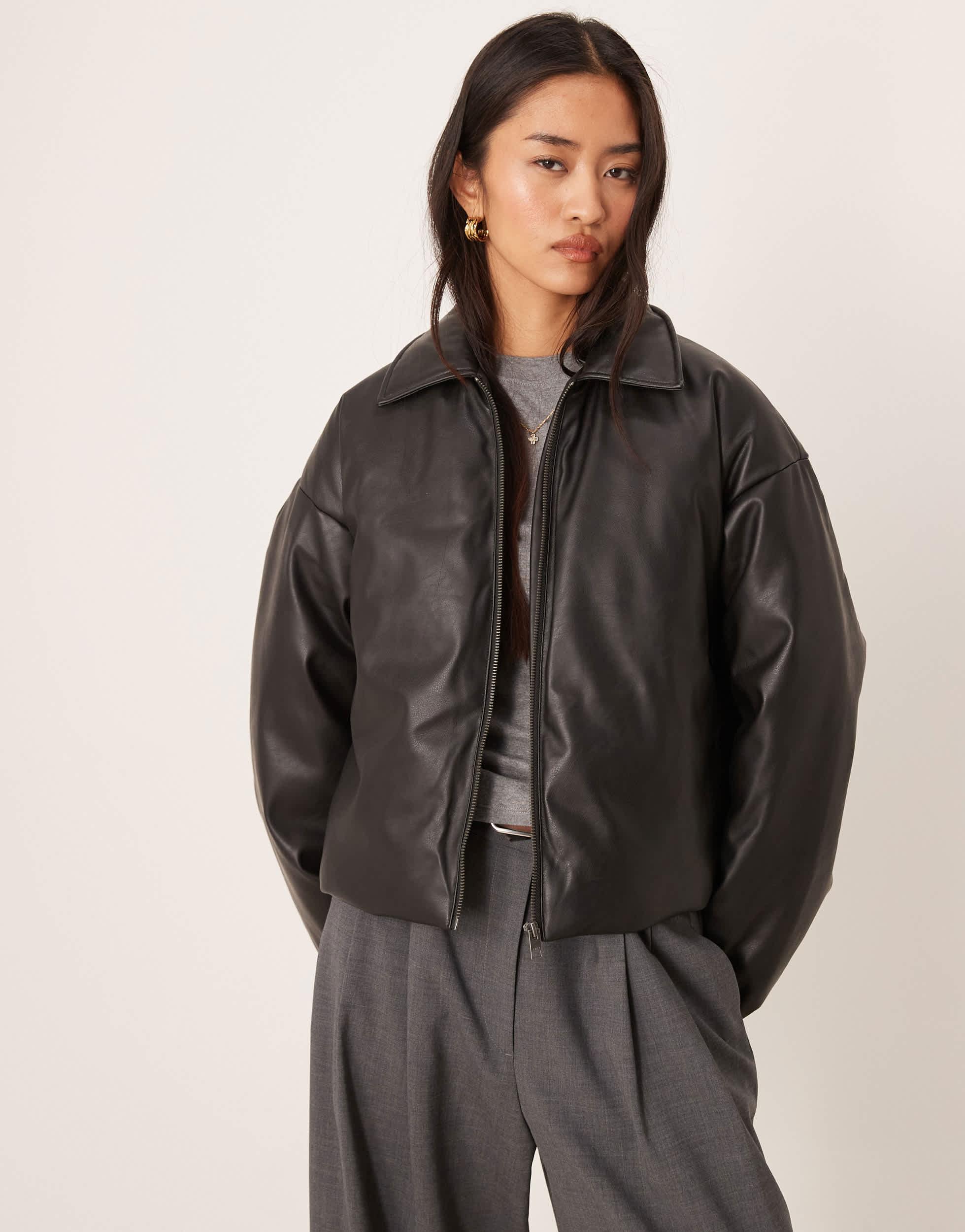 ジャケット・アウター 00s y2k archive LHP zip leather jacket jjxx-Black-Faux-Leather-Zip-