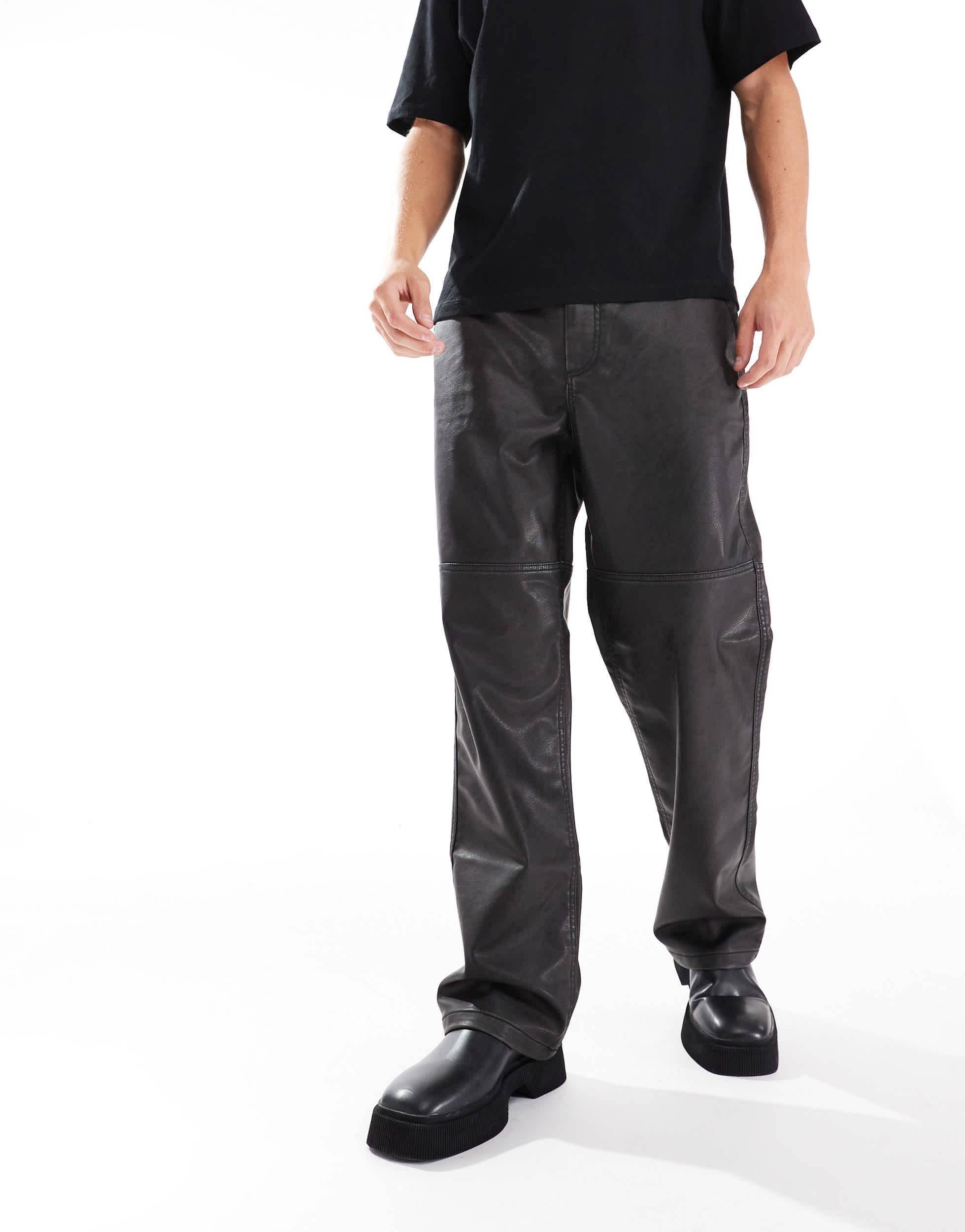 Pantalon cuir pull and bear hotsell