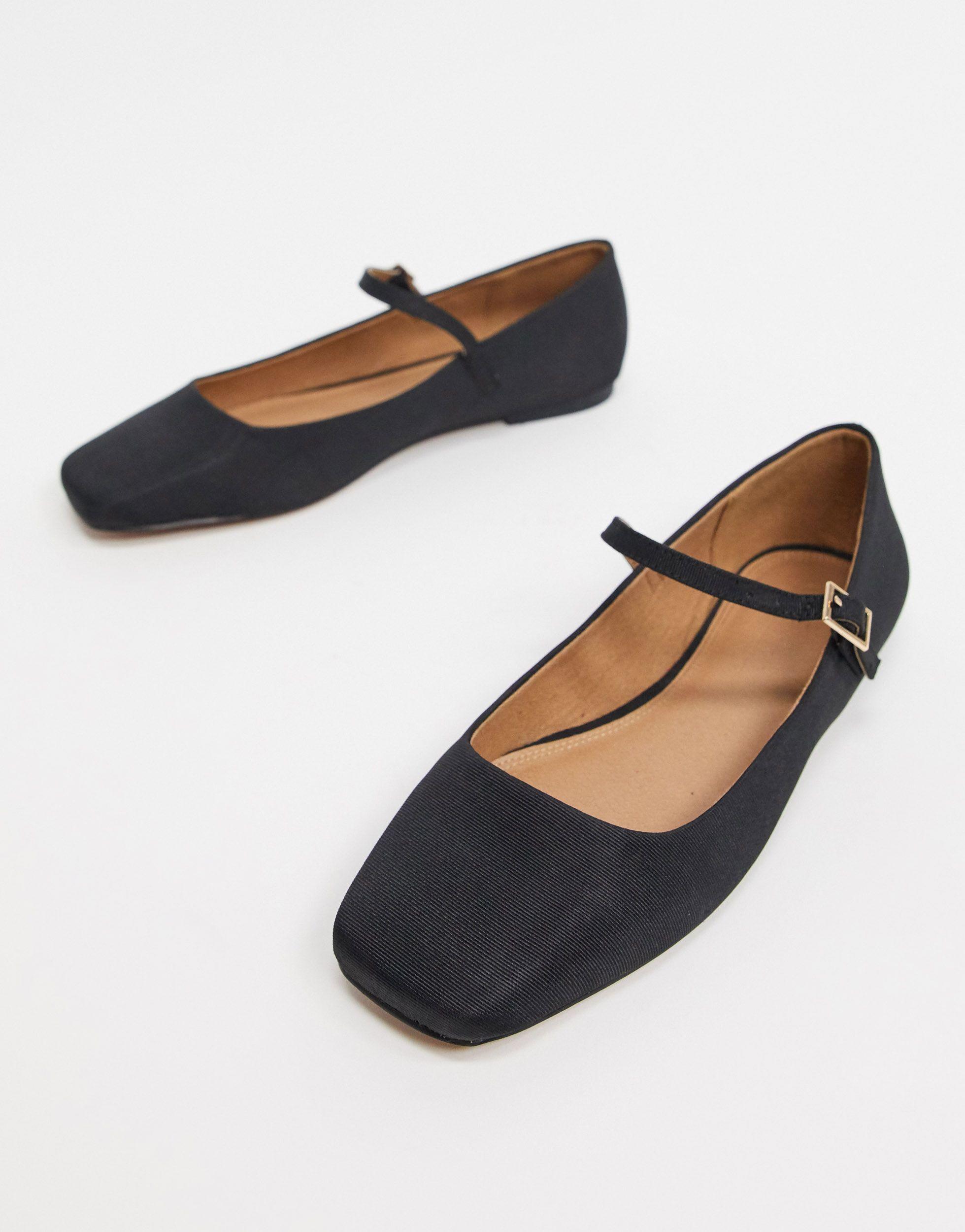 Asos Late Mary Jane Ballet Flats In Black Lyst