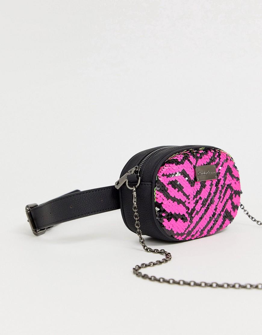 pink sequin bum bag