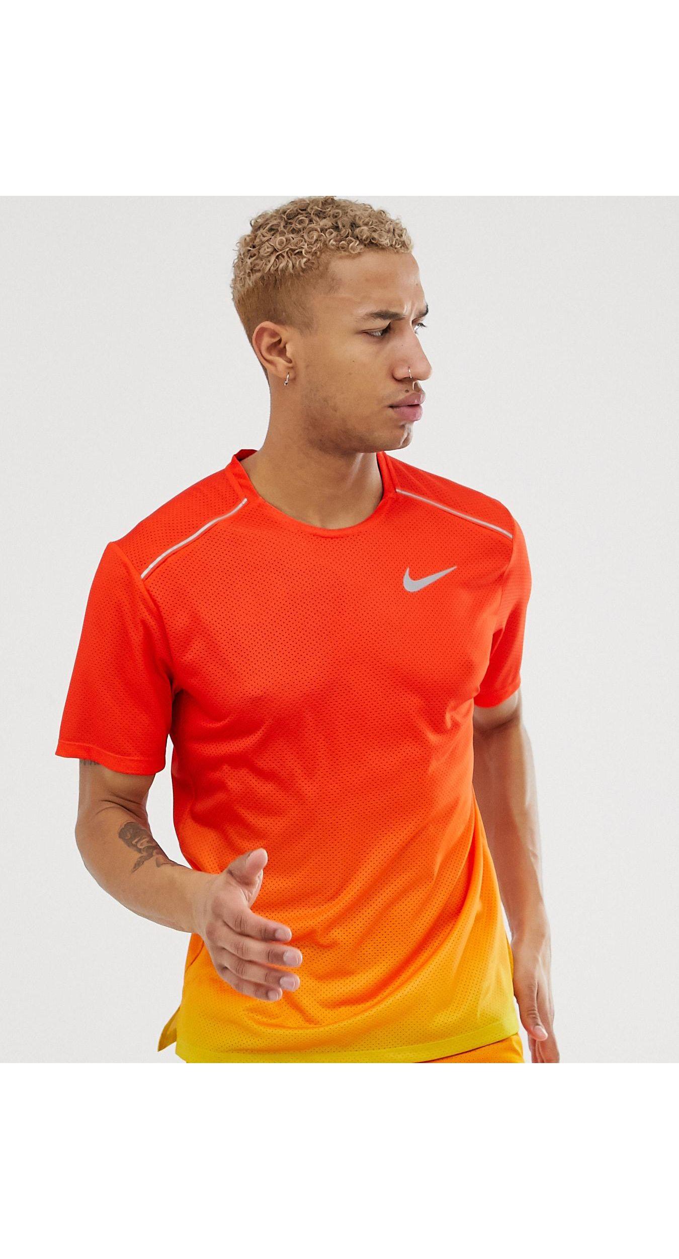 Nike Dry Miler T-shirt in Orange for Men | Lyst Canada