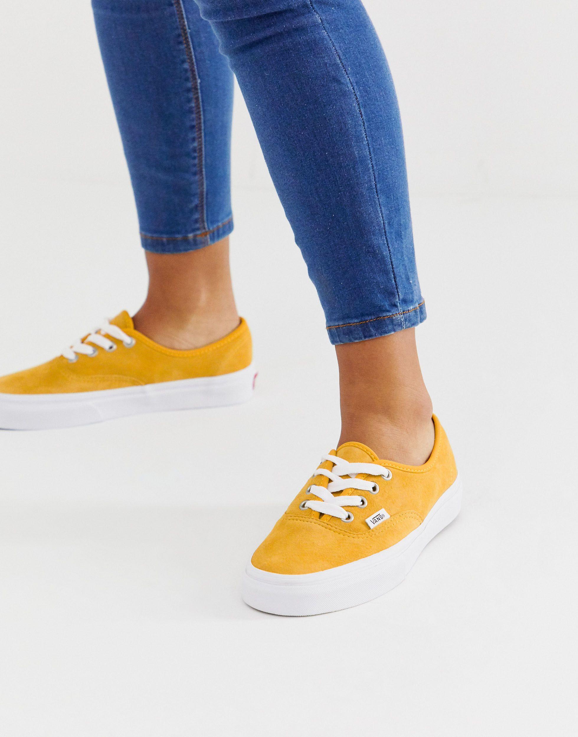 Vans Authentic Mustard Suede Trainers in Yellow | Lyst