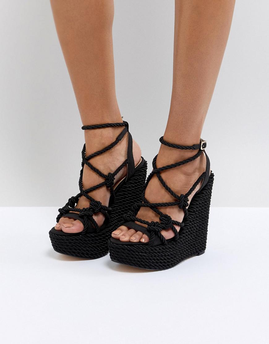 kurt geiger wedges black