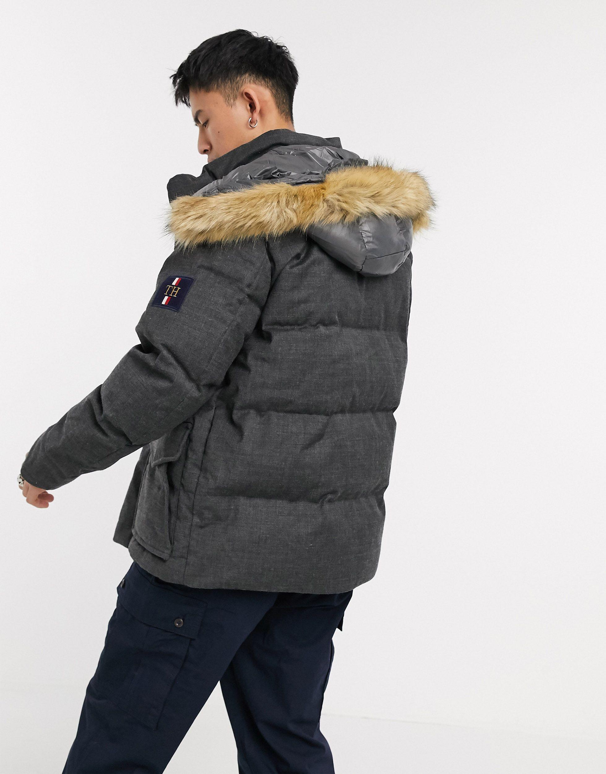 Tommy Hilfiger Icon Tech Puffer Jacket in Gray for Men | Lyst