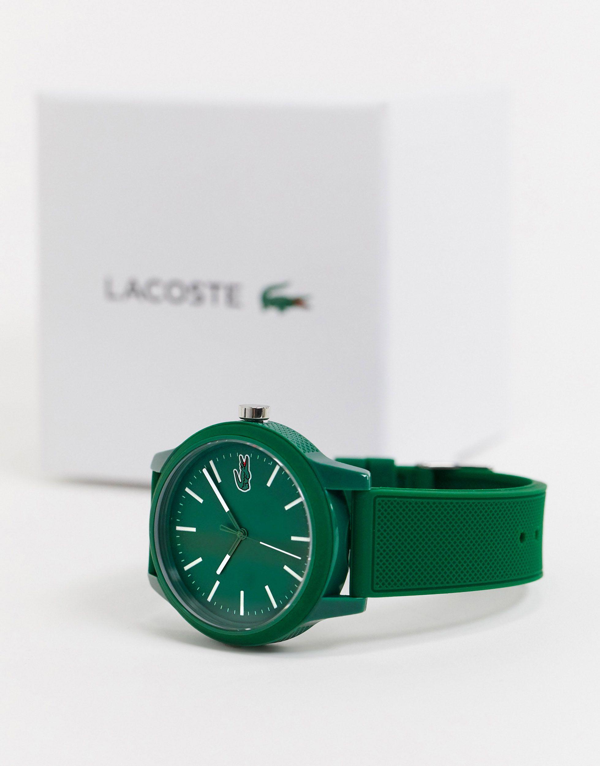 Lacoste 12.12 Silicone Watch in Green for Men | Lyst