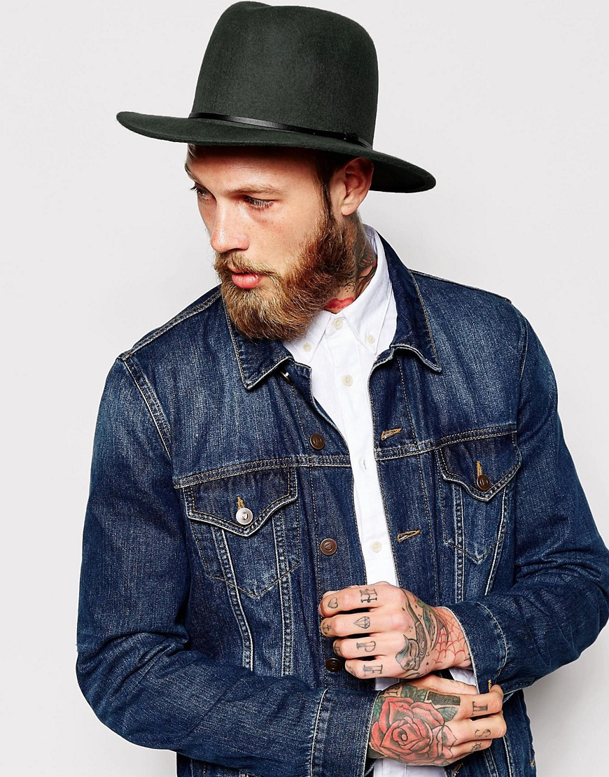 flat brim fedora hat