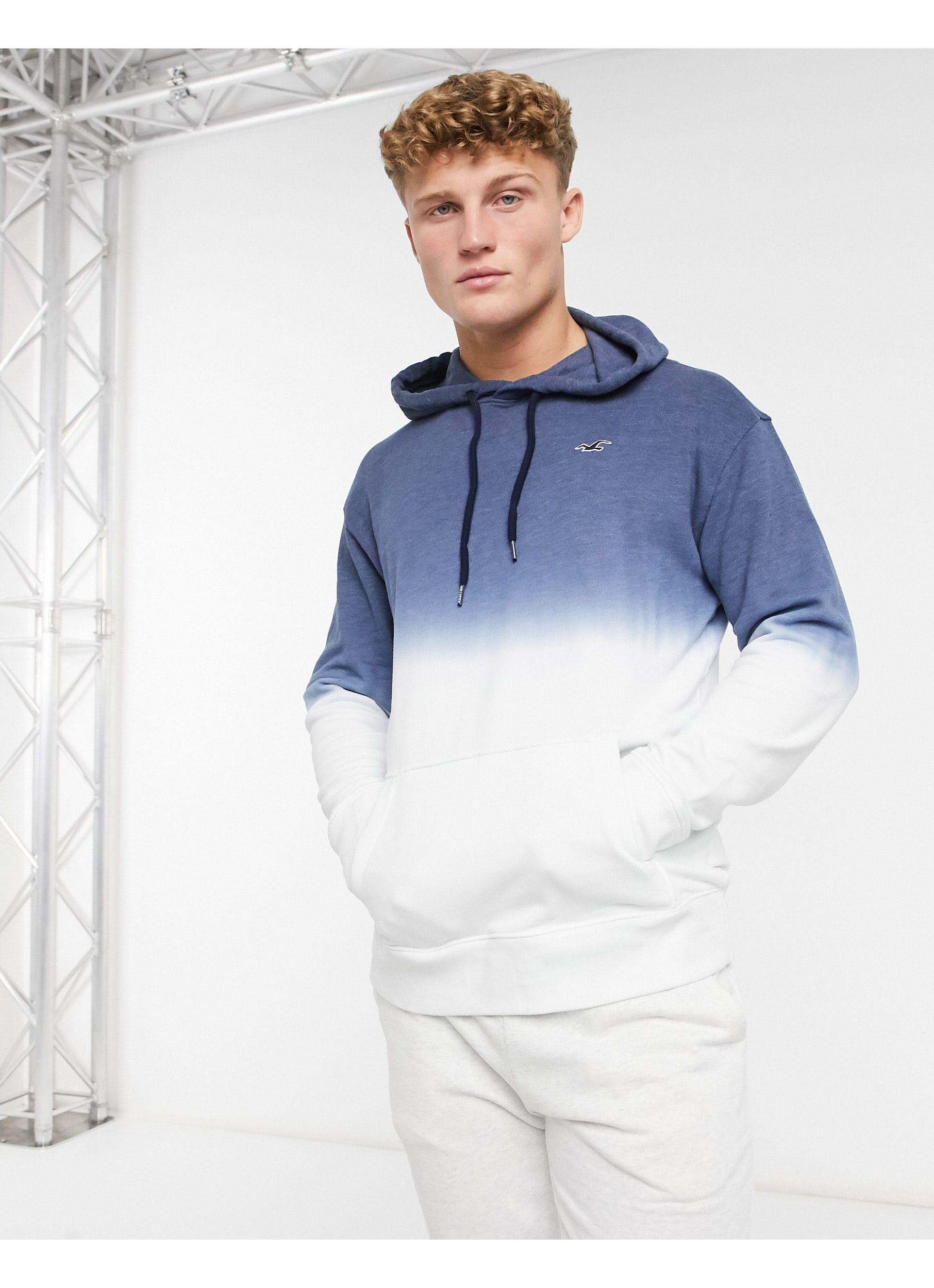 hollister blue and white hoodie