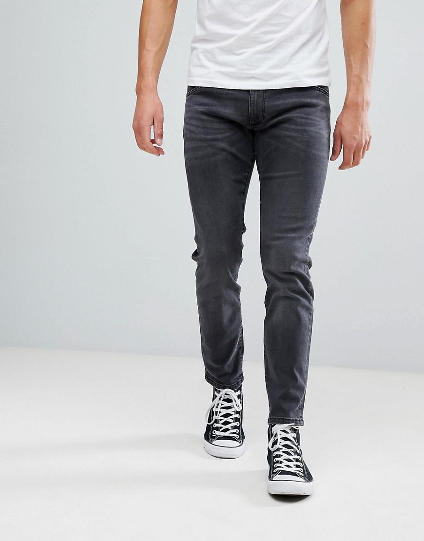 Wrangler Denim Skinny Jeans In Washed Black for Men - Lyst