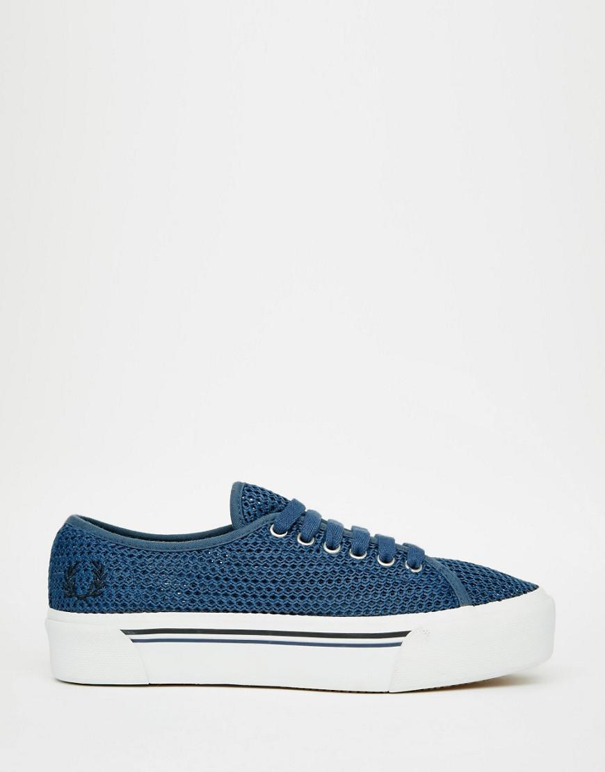 Fred Perry Canvas Phoenix Flatform Mesh Plimsoll Trainers in Navy (Blue) -  Lyst