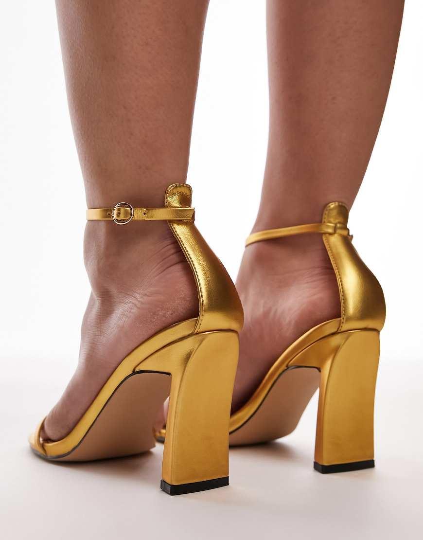 TOPSHOP Wide Fit Goldie High Heeled Two Part Sandal in Black Lyst UK