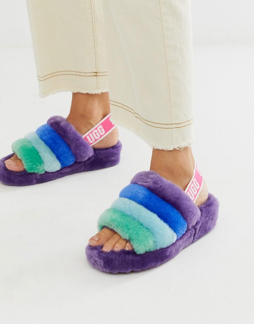 rainbow ugg slides