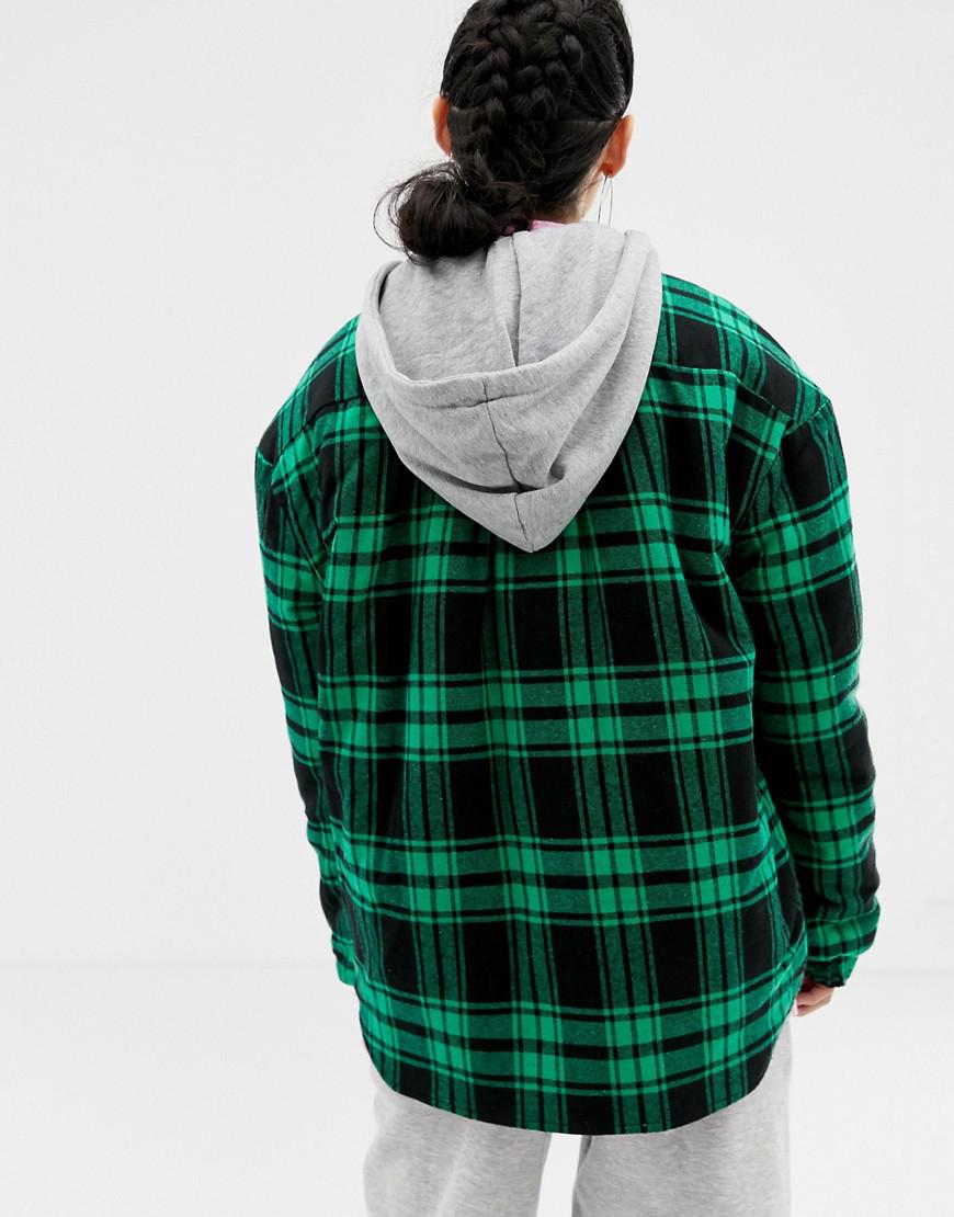 checked padded jacket