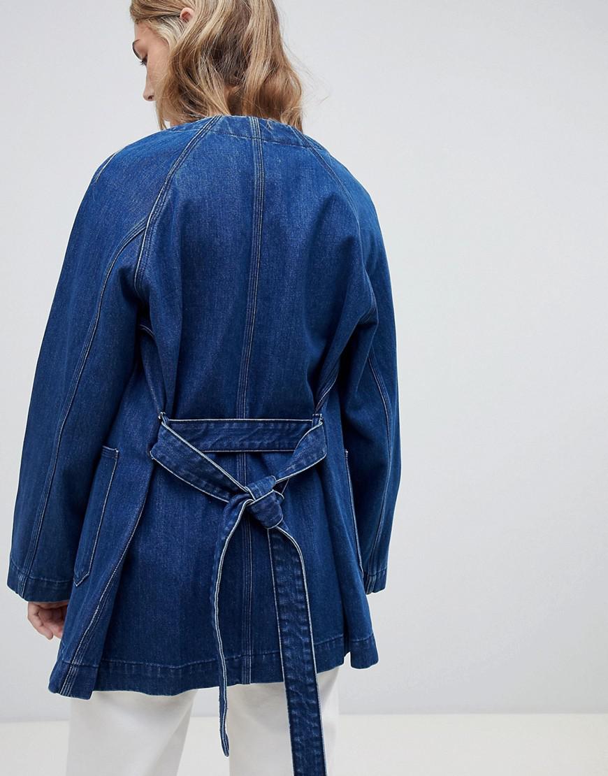 Weekday Denim Kimono Jacket in Blue - Lyst
