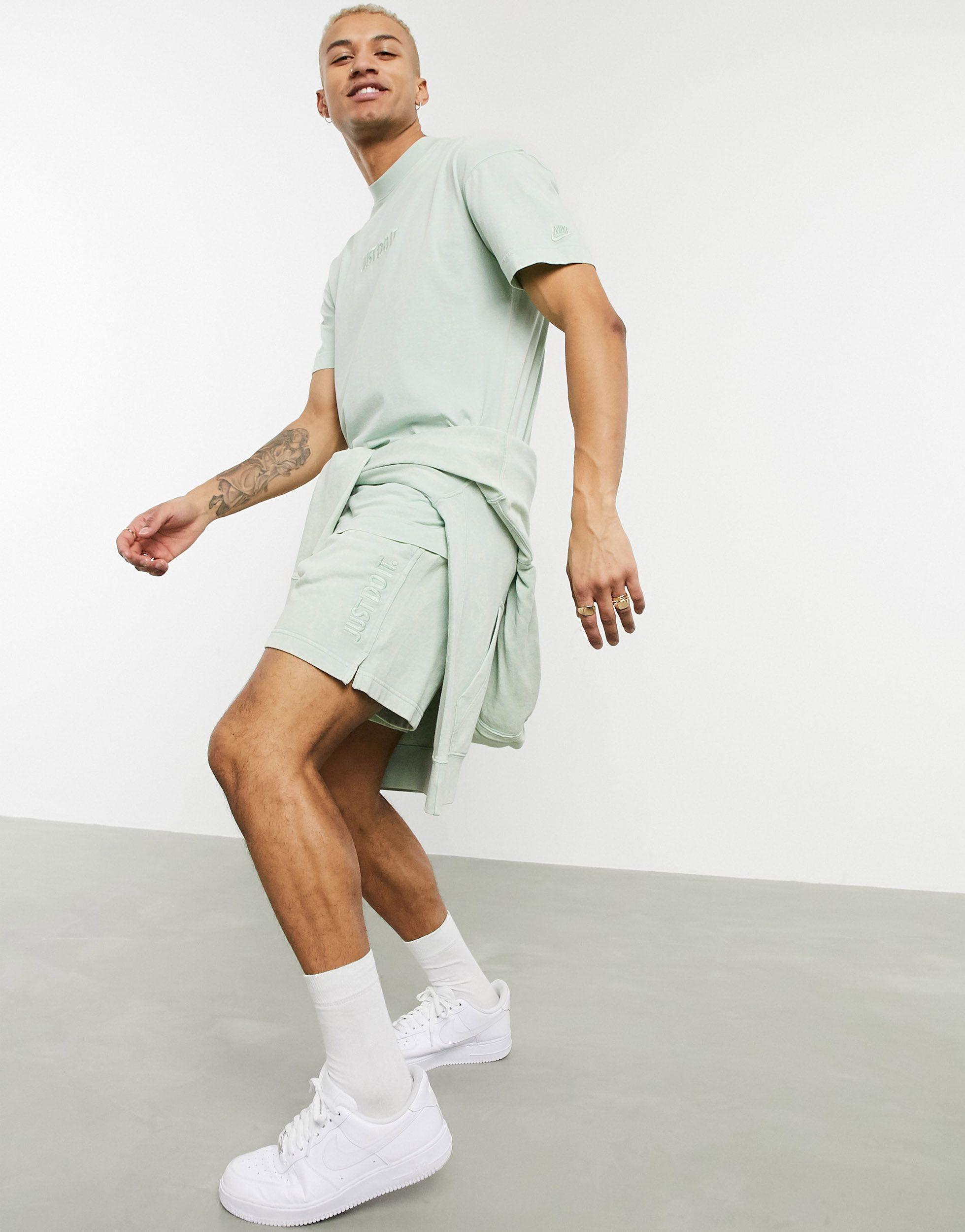 Nike – just do it – verwaschene shorts in Grün für Herren | Lyst DE