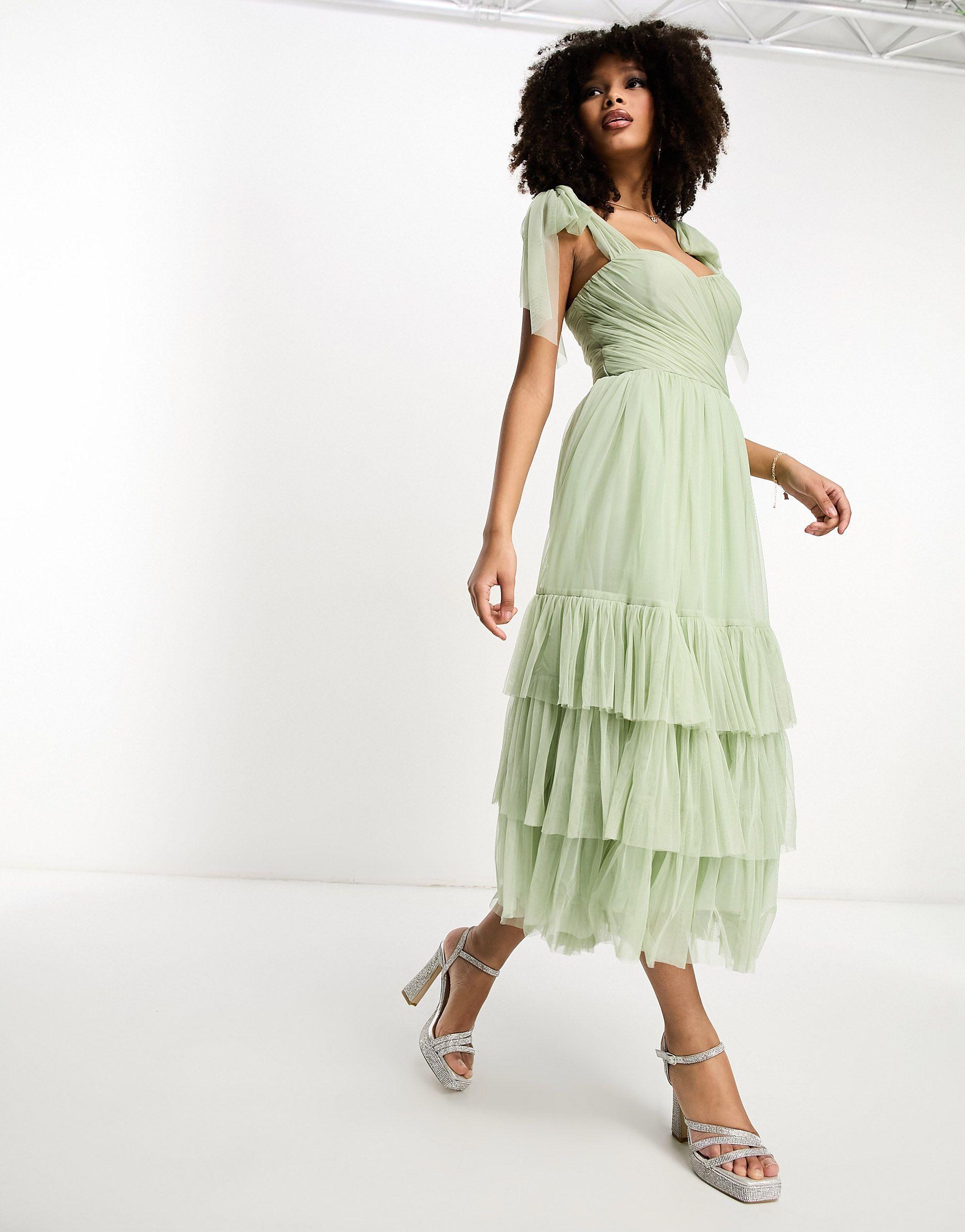 Lace and beads midi clearance dress