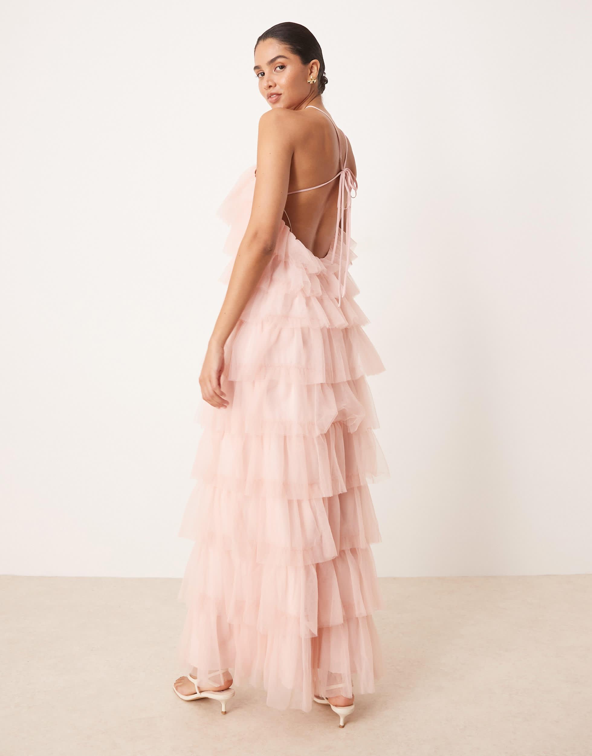 pretty lavish pink ruffle dress Welcome Wedding Drinks Dress is prettylavishuk rented from wearonceloved