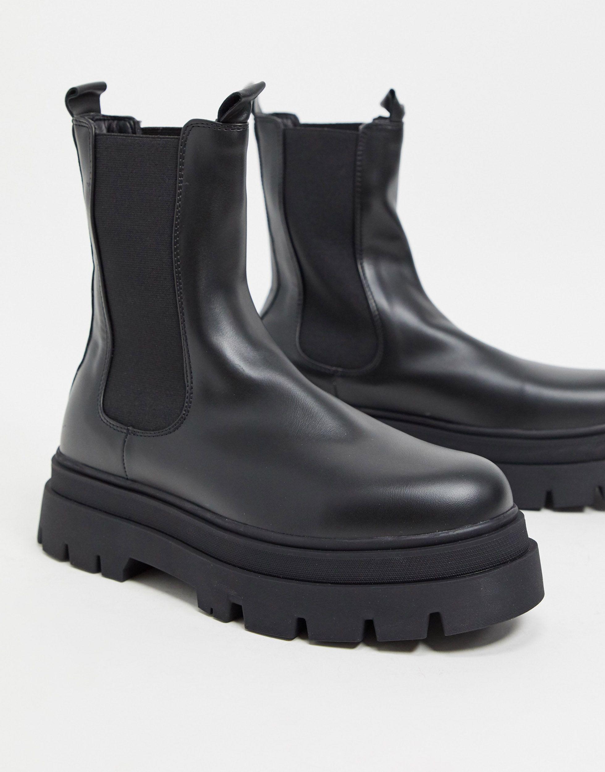 Bershka Chunky Boot in Black for | Lyst