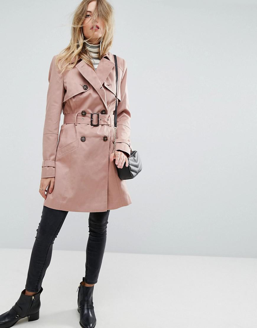 ASOS Classic Trench Coat in Pink Lyst