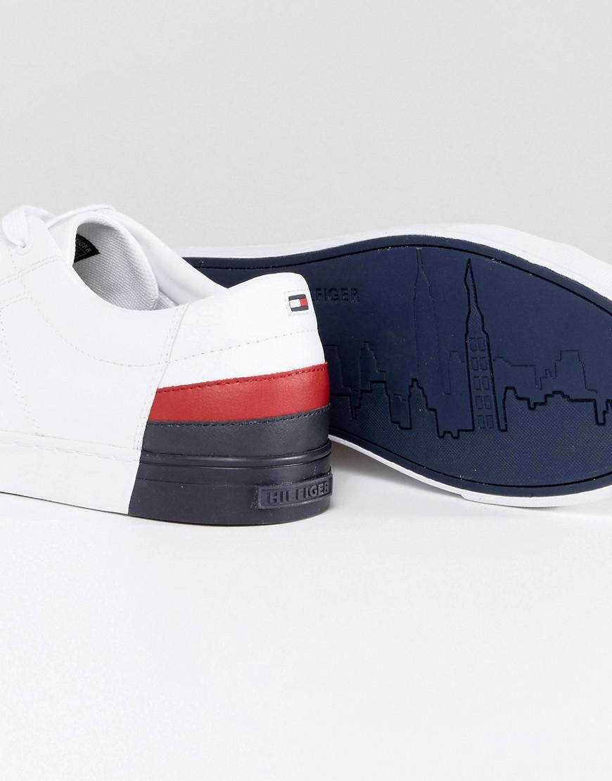 Tommy Hilfiger Jay Leather Sneakers In White in Black for Men - Lyst