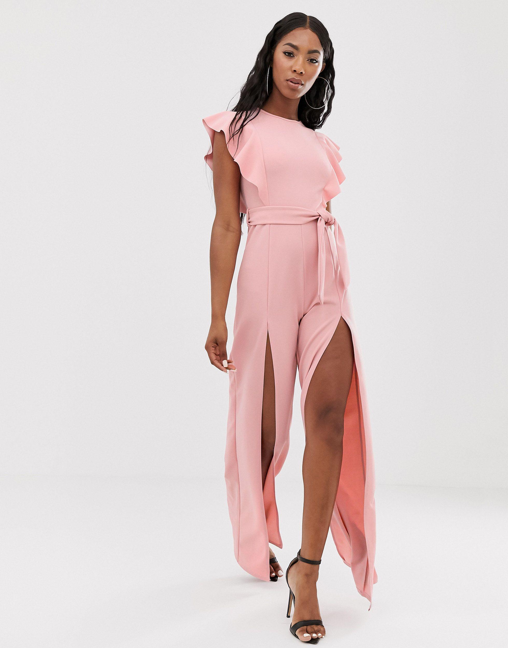 Wide Leg Jumpsuit With Leg Splits 