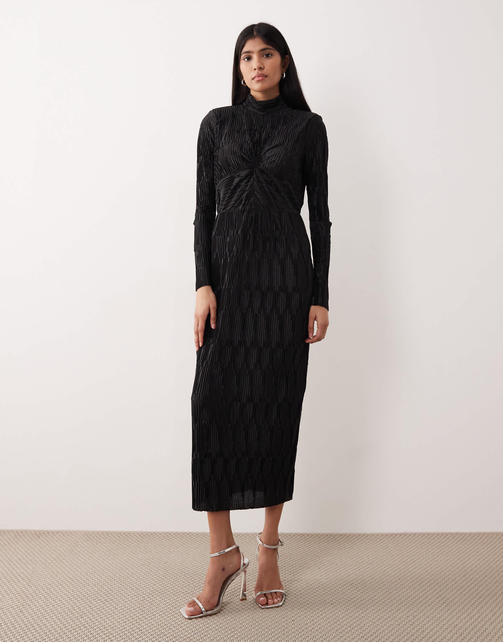 yas long sleeve dress YAS tie front long sleeve mini dress in deep jewel green
