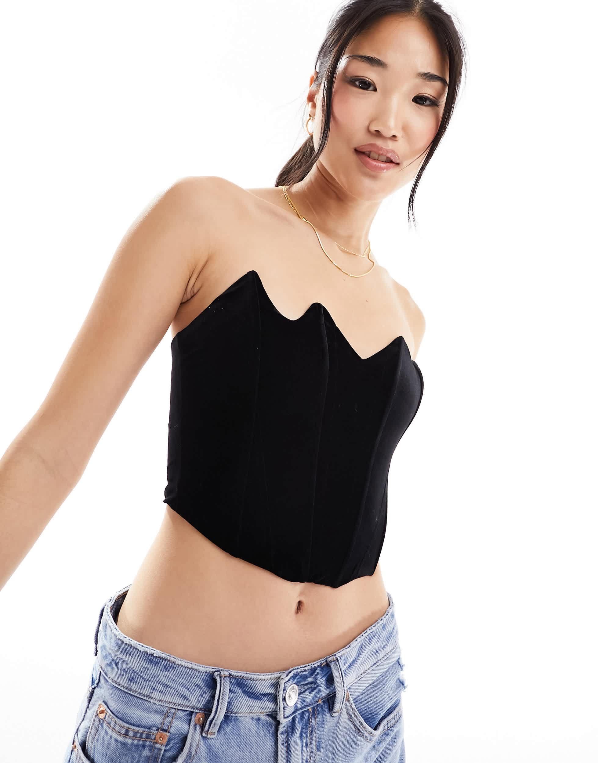 Bershka Top Corset Noir Bershka Top Corset D'ensemble Ajusté Coupe