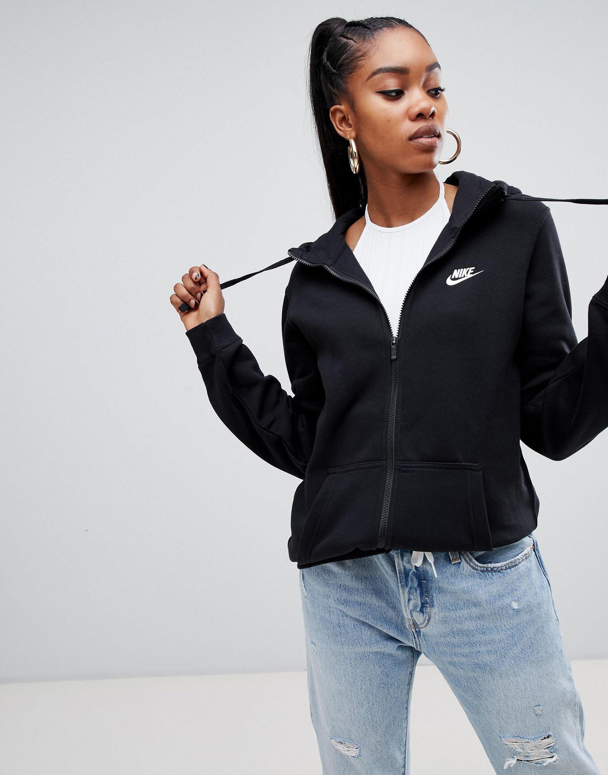 nike club zip up hoodie