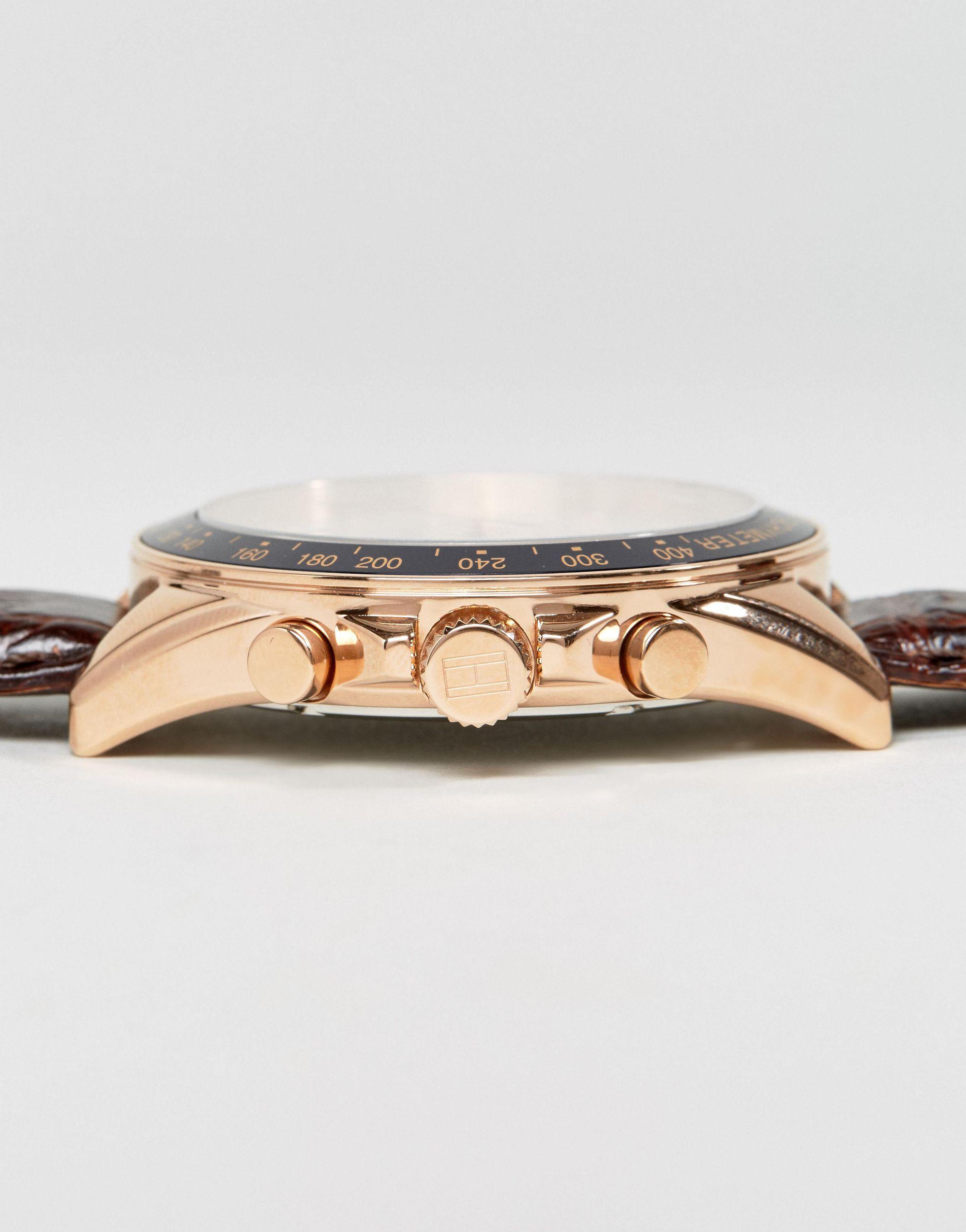 tommy hilfiger luke leather strap watch 1791118