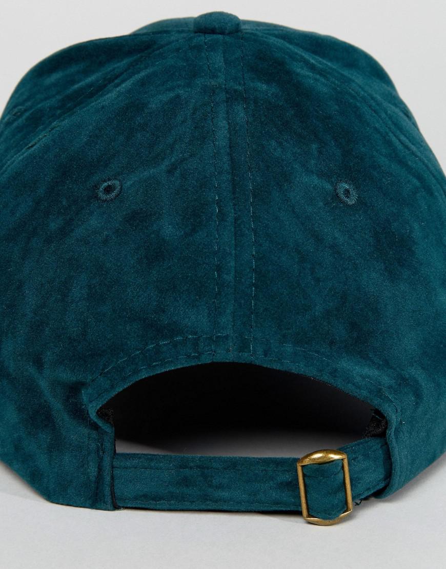 New Look Synthetic Faux Suede Baseball Cap In Dark Khaki in Green for
