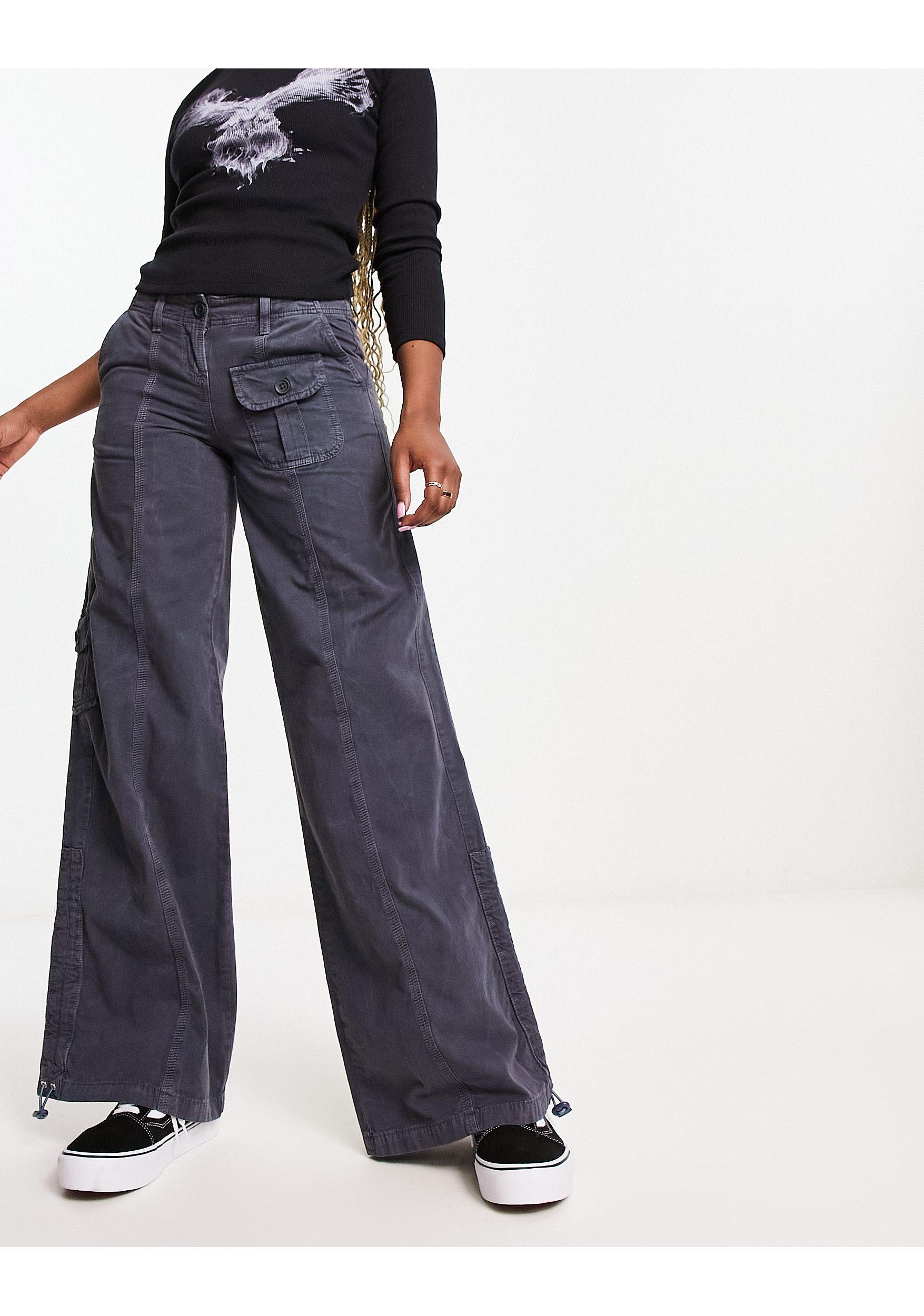 Collusion Low Rise Seam Detail Cargo Pants in White Lyst